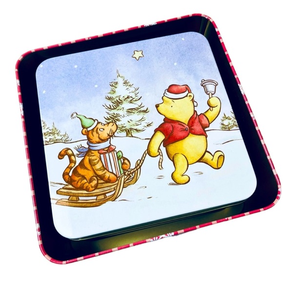 New Winnie The Poo 3 Piece Tin Box Set Christmas Holiday Disney - Picture 3 of 16
